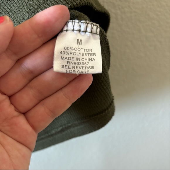 Galaxy by Harvic Green Thermal Waffle Knit Henley Size Medium - Picture 4 of 5